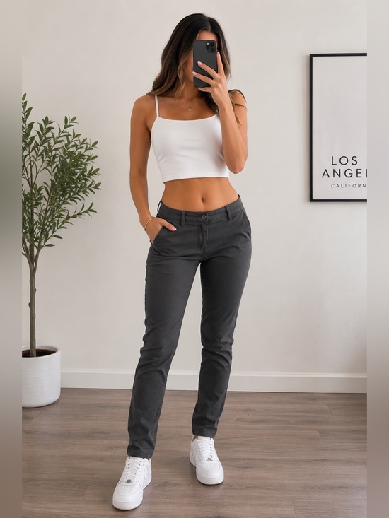 PacSun Pants - Pacsun Los Angeles Grey Dress Pants Y2K Skinny 32x34 Low Rise Women’s